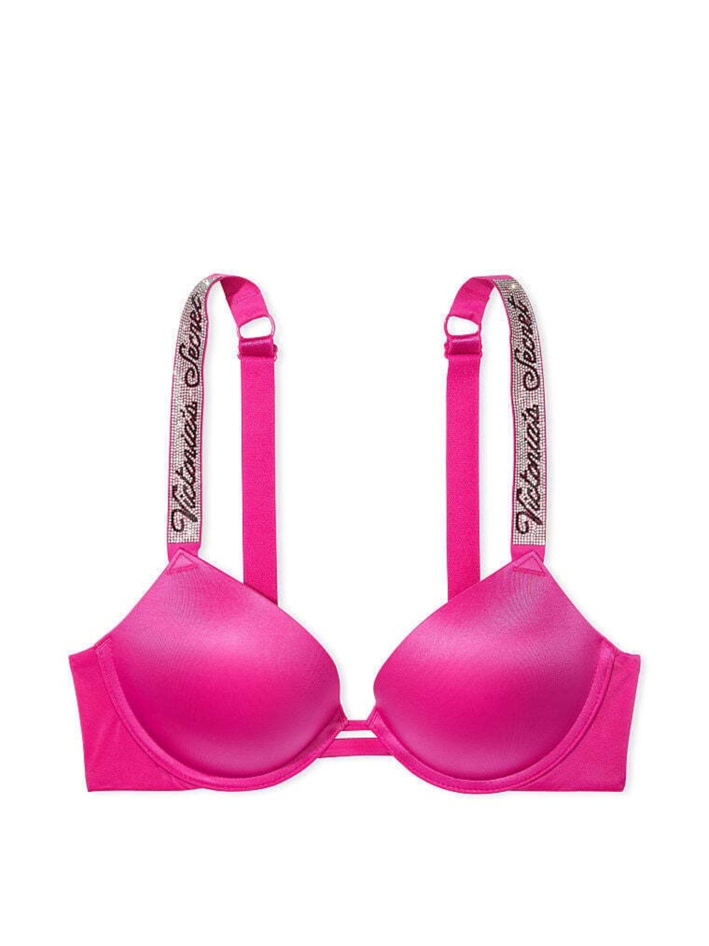 Victoria’s Secret Sexy Hot Pink Padded Bra with Embellished Straps size 36B
